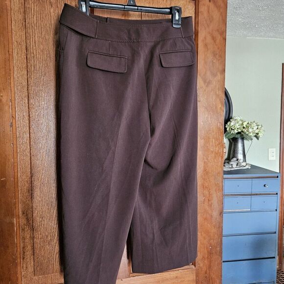 Nine West Pants, Women's Size 6, Brown, Crop Dress Pants, Straight Leg Culottes - Picture 5 of 8